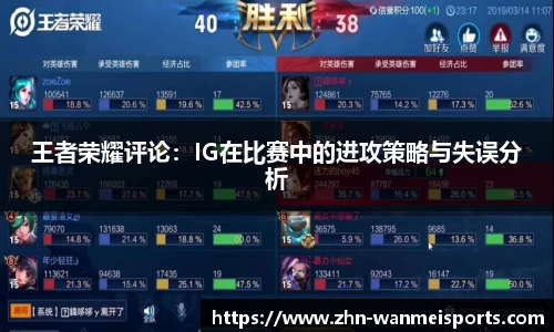 王者荣耀评论：IG在比赛中的进攻策略与失误分析